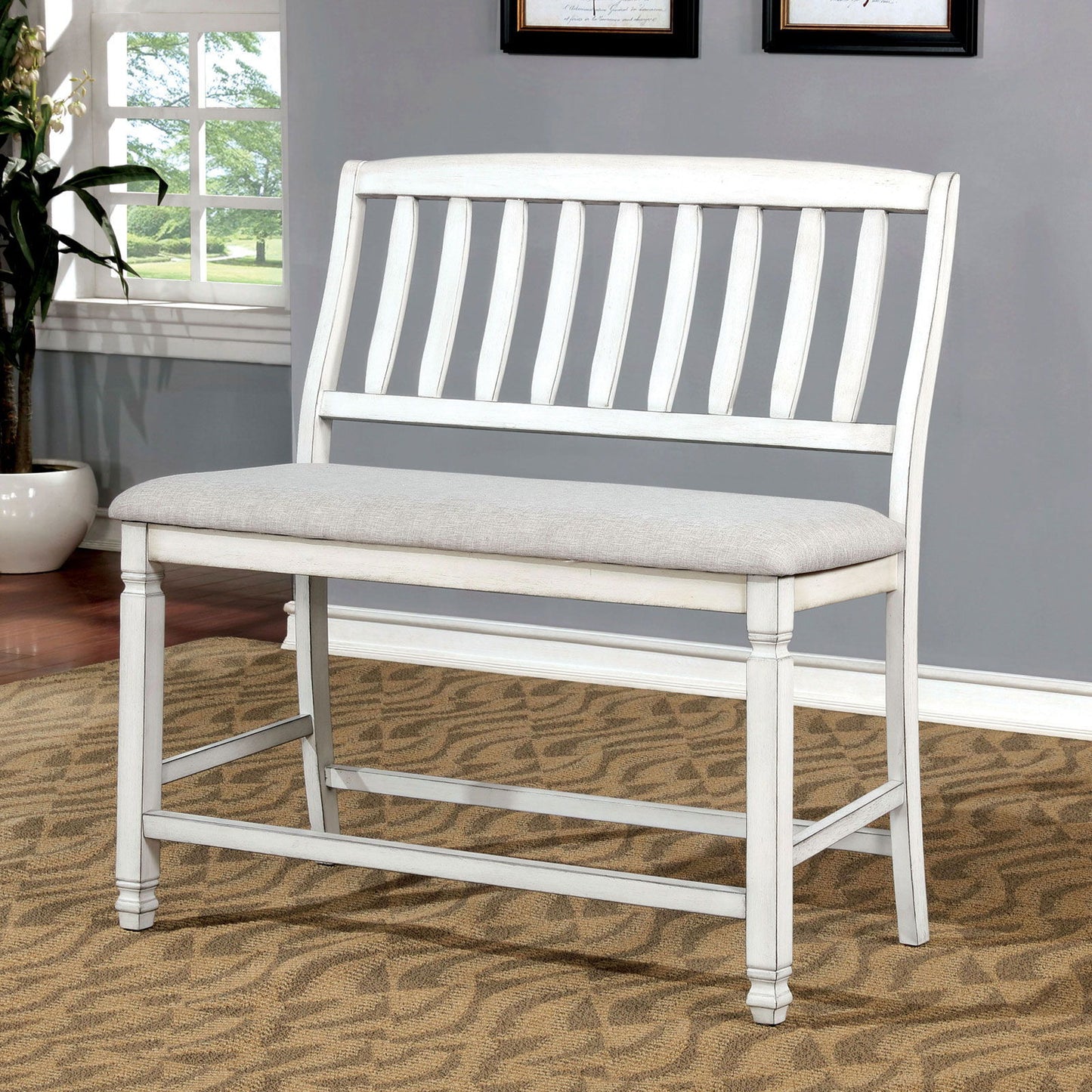 Kaliyah - Counter Height Bench - Antique White