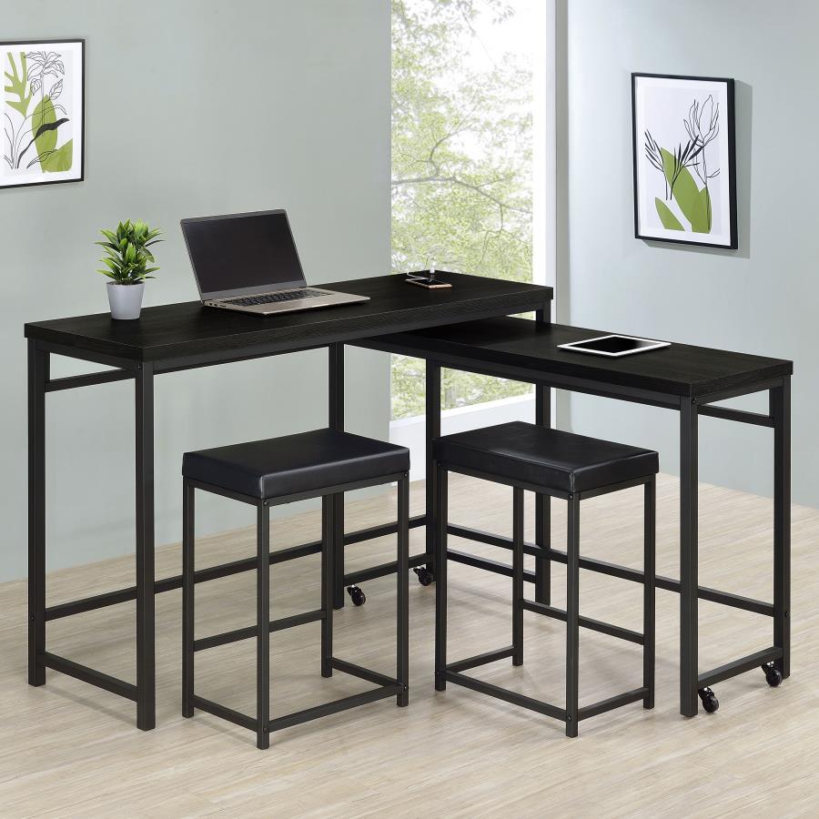 Hawes - 4 Piece Multipurpose Counter Height Table Set - Black