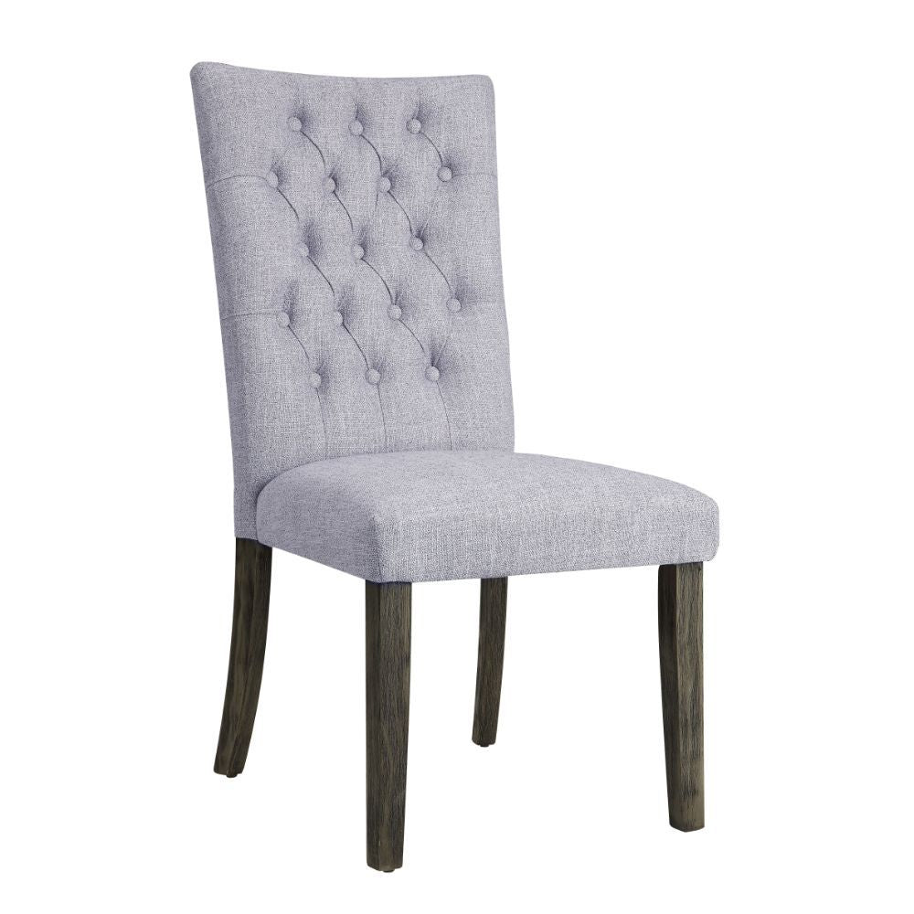Merel - Side Chair (Set of 2) - Gray Linen & Gray Oak