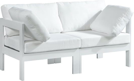 Nizuc - Outdoor Patio Modular Sofa - White - Metal - Modern & Contemporary