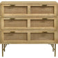 Zamora - 3-Drawer Accent Cabinet - Natural And Antique Brass