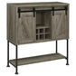 Claremont - Sliding Door Bar Cabinet With Lower Shelf - Gray Driftwood