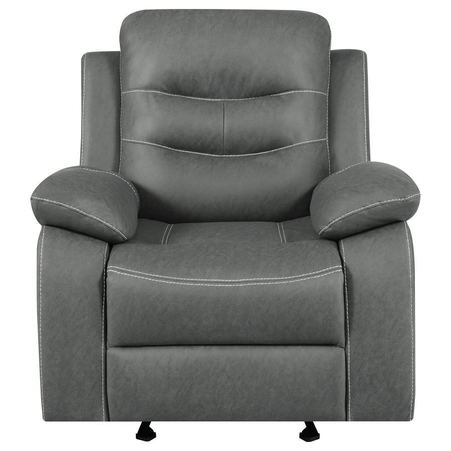Nova - Upholstered Glider Recliner Chair - Dark Grey