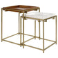 Bolden - 2 Piece Square Nesting Table With Recessed Top - Gold