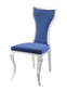 Azriel - Side Chair (Set of 2) - Blue Velvet & Mirroed Silver Finish