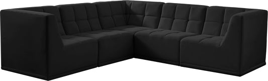 Relax - Modular Sectional 5 Piece - Black - Modern & Contemporary