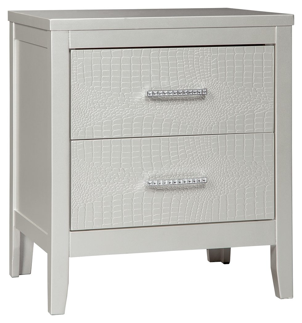 Olivet - Silver - Two Drawer Night Stand