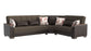 Ottomanson Armada X - Convertible Sectional With Storage - Gray Brown & Dark Brown
