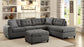 Stonenesse - Upholstered Tufted Sectional With Storage Ottoman - Gray