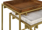 Bolden - 2 Piece Square Nesting Table With Recessed Top - Gold