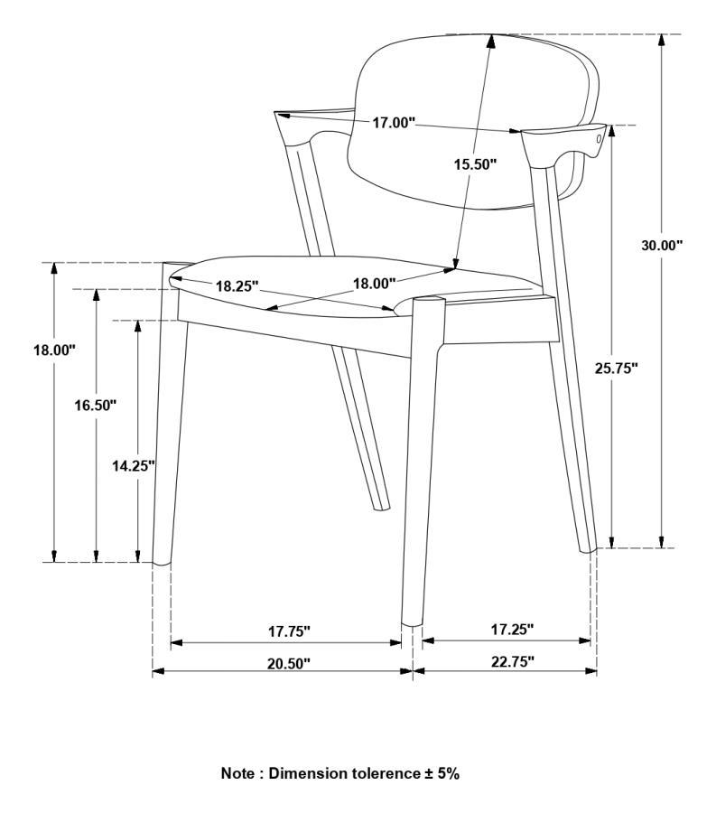 Stevie - Upholstered Demi Arm Dining Side Chairs (Set of 2) - Brown Gray And Black