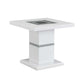 Elizaveta - End Table - Faux Crystal Diamonds & White High Gloss Finish