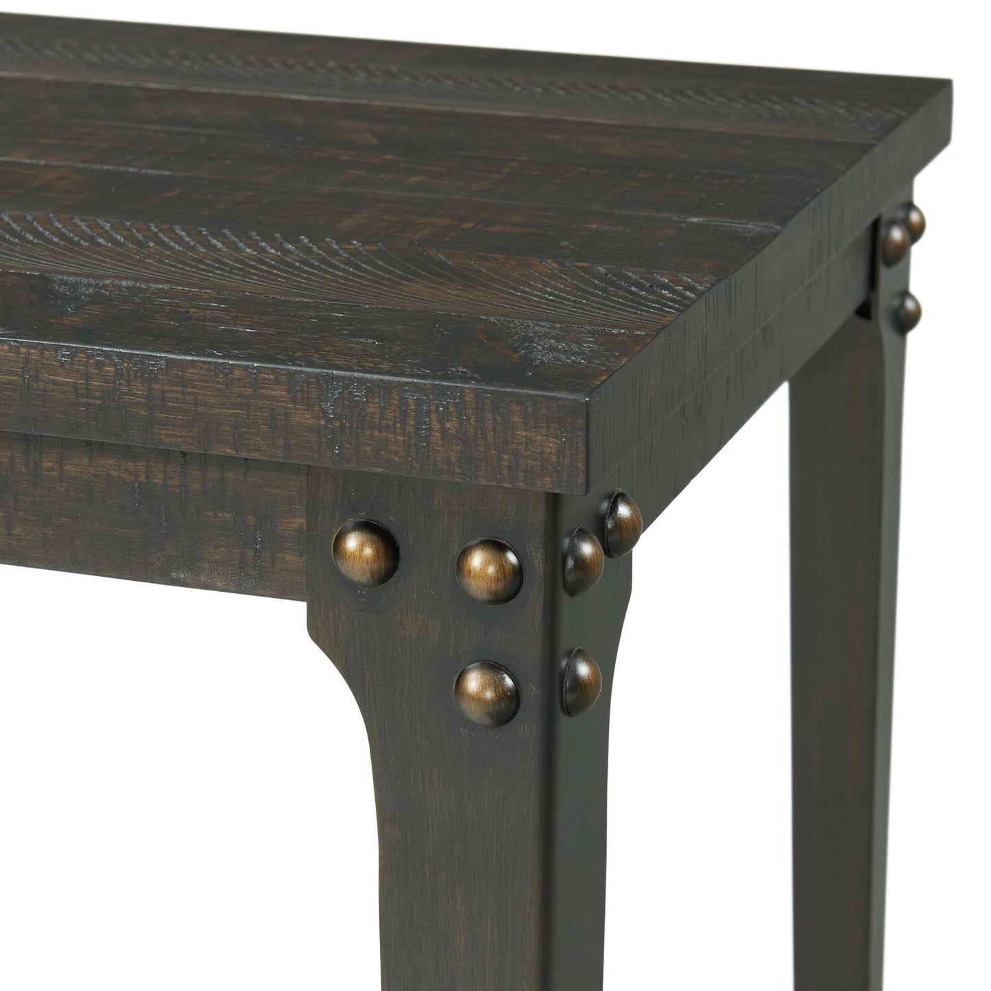 Factory - Square End Table With Usb - Light Brown