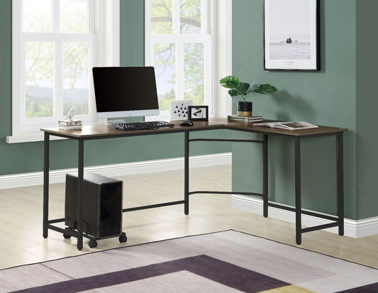 Acme - Dazenus - Computer Desk, Black Finish - Of00042 - Black & Oak Finish