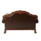 Dresden - Loveseat - Brown PU & Chenille, Cherry Oak