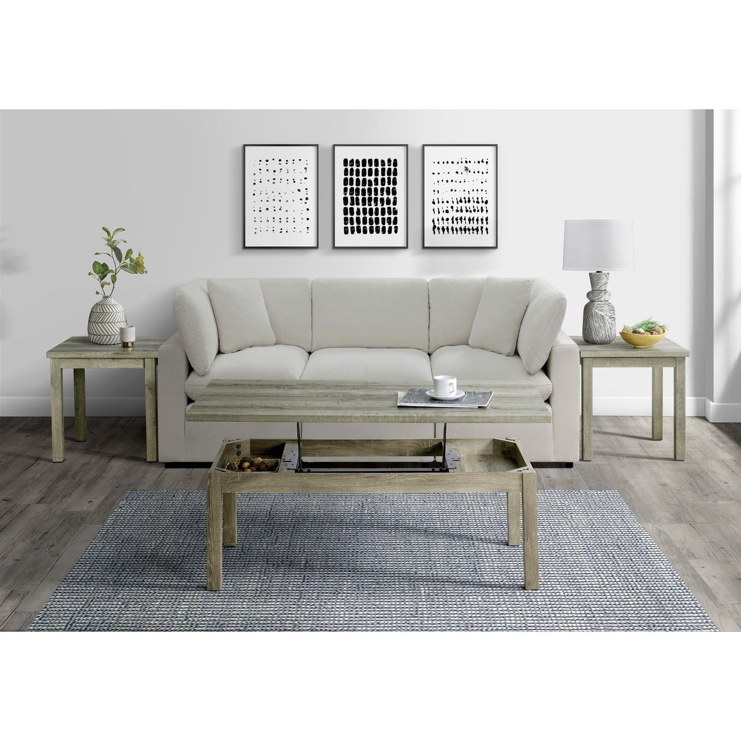 Oak Lawn - Three Pack Occasional Set (Lift Top Coffee Table) - Paper