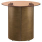 Morena - Round End Table With Tawny Tempered Glass Top Brushed - Bronze