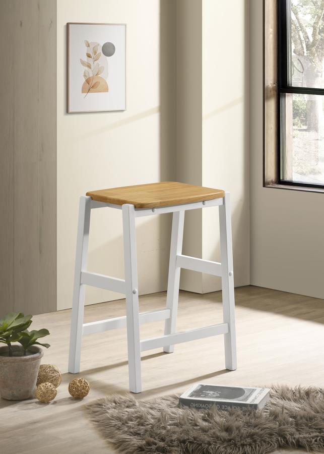 Hollis - Counter Stool (Set of 2) - Brown And White