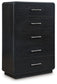 Rowanbeck - Black - Five Drawer Chest