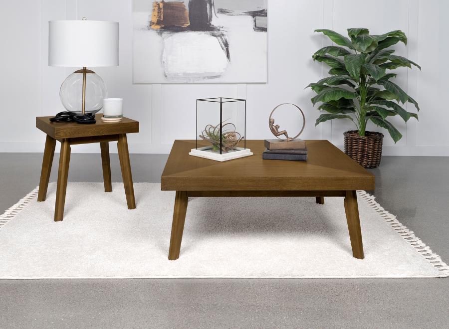 Westerly - Square Wood Coffee Table With Diamond Parquet - Walnut