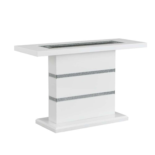 Elizaveta - Console Table - Faux Crystal Diamonds & White High Gloss Finish