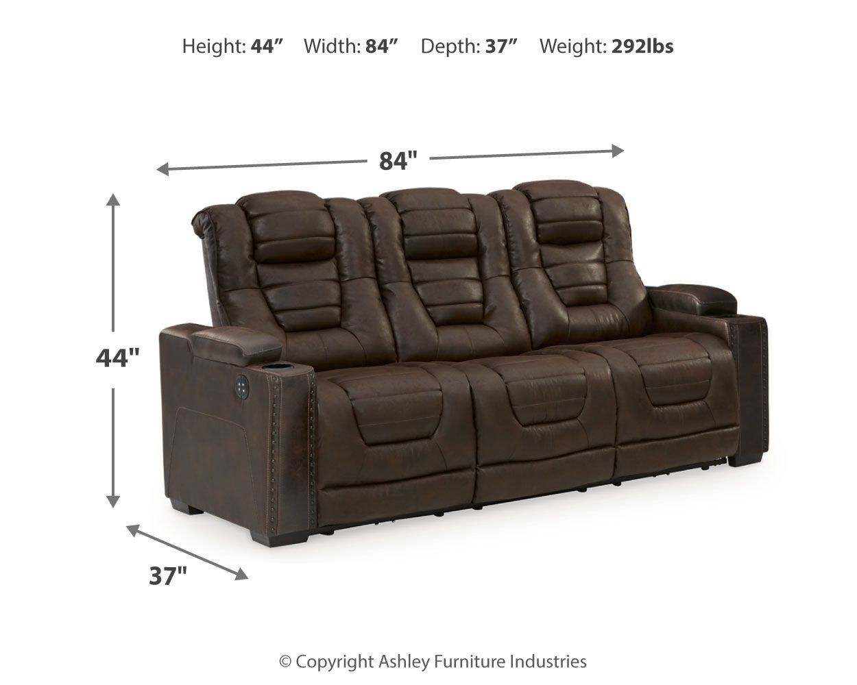 Owner's Box - Thyme - Pwr Rec Sofa With Adj Headrest