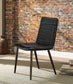 Hosmer - Side Chair (Set of 2) - Black Top Grain Leather & Antique Black