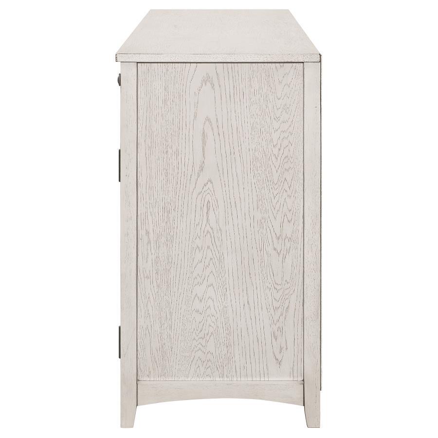 Kirby - 3-Drawer Rectangular Server With Adjustable Shelves - Natural And Rustic Off White