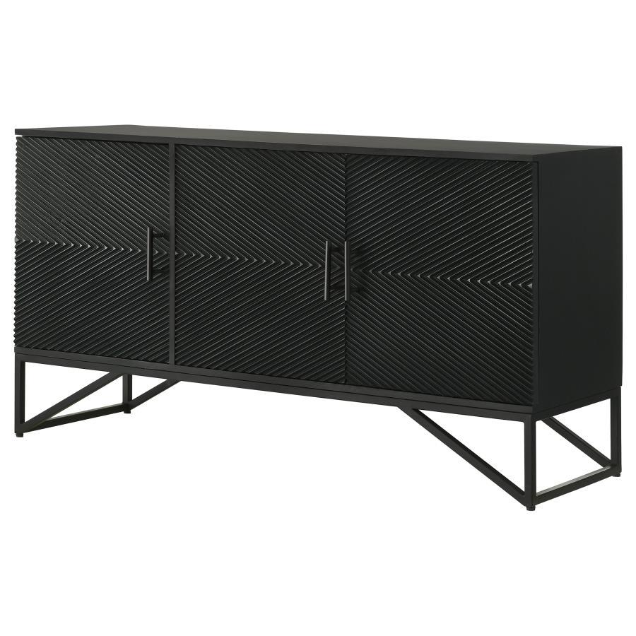 Riddell - 3-Door Accent Cabinet - Black