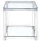 Anne - End Table With Lower Shelf - Chrome And Clear