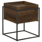 Ondrej - Square Accent Table With Removable Top Tray - Dark Brown And Gunmetal