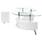 Buckley - Curved Glass Top Coffee Table With Stools
