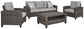 Cloverbrooke - Gray - Sofa, Chairs, Table Set (Set of 4)