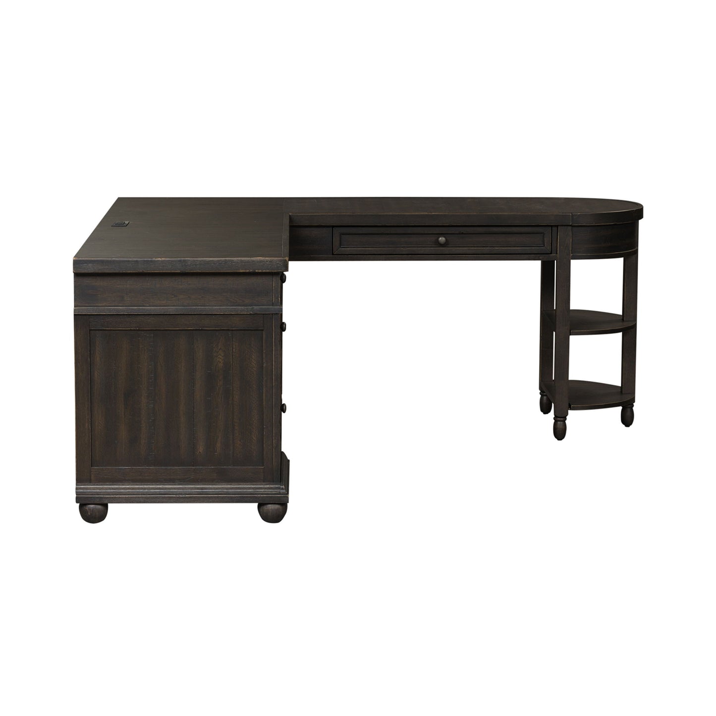 Harvest Home - L Shaped Desk Set - With Hutch - Black