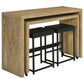 Davista - 4 Piece Multipurpose Counter Height Table Set - Mango Brown