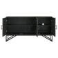 Riddell - 3 Door Wood Reeding Accent Cabinet - Matte Black