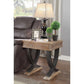 Pellio - End Table - Antique Oak & Black