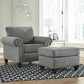 Agleno - Charcoal - 2 Pc. - Chair With Ottoman