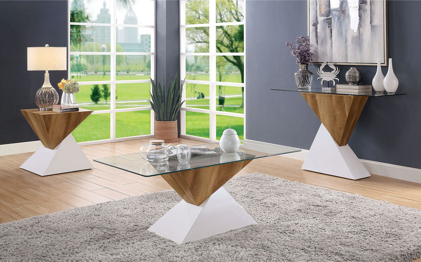 Bima - Coffee Table - White / Natural Tone