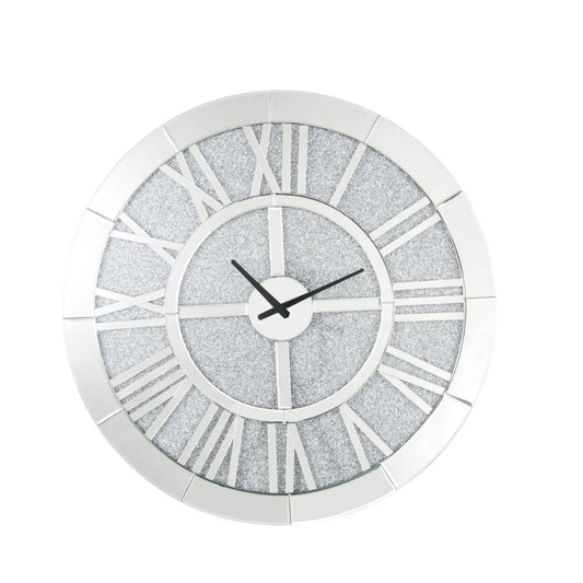 Nowles - Wall Clock - Mirrored & Faux Stones