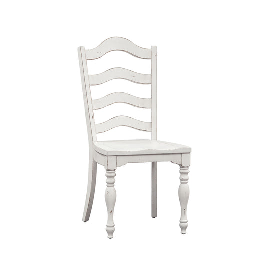 Magnolia Manor - Ladder Back Side Chair - White