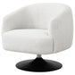 Dave - Upholstered Barrel Back Swivel Club Chair - Beige