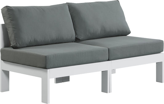 Nizuc - Outdoor Patio Modular Sofa - Grey - Fabric - Modern & Contemporary