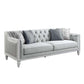 Katia - Sofa - Light Gray Linen & Weathered White Finish