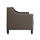 House - Beatrice Loveseat - Tan PU, Black PU & Charcoal Finish