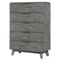 Nathan - 5-Drawer Chest - White Marble and Gray