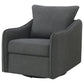 Madia - Boucle Upholstered Swivel Glider Chair - Charcoal Grey