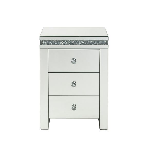 Noralie - Accent Table - Mirroed & Faux Diamonds