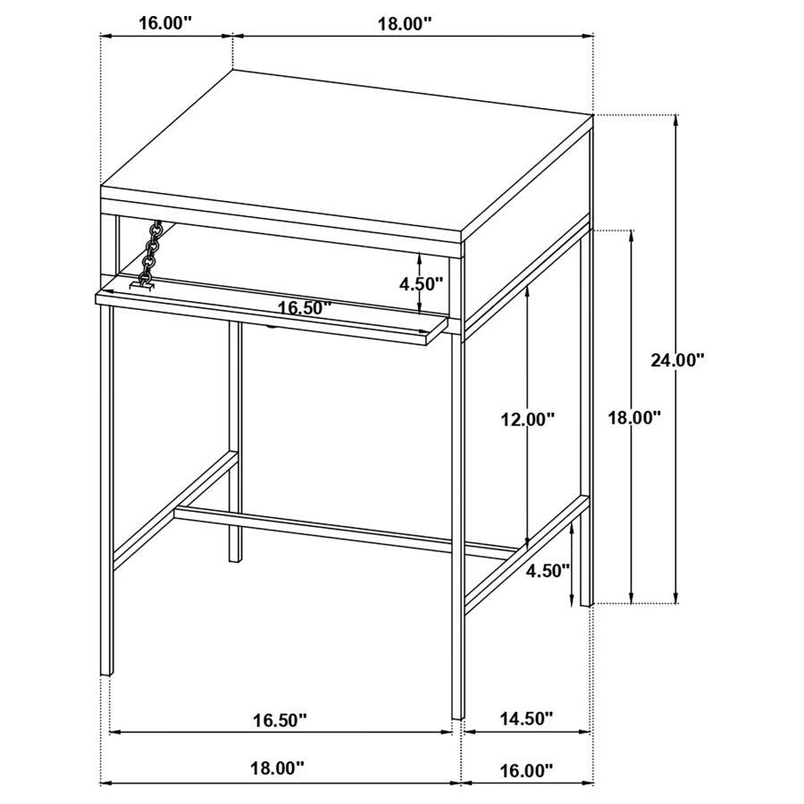 Stephie - 1-Drawer Rectangular End Table - Honey Brown