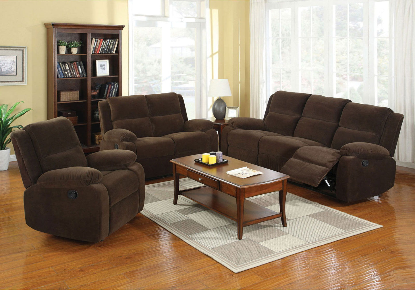 Haven - Loveseat With 2 Recliners - Dark Brown